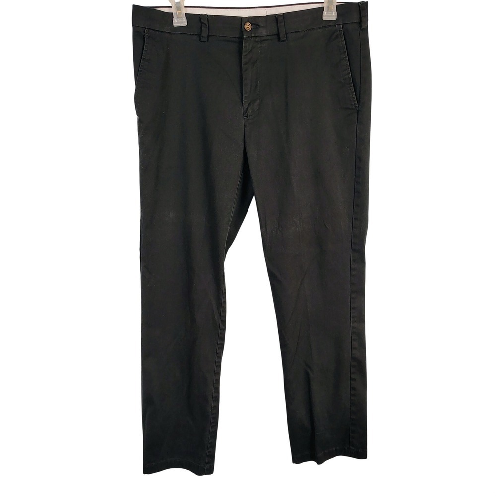 Mens 36X32 George Chino Pants Black Cotton Blend Stretch Workwear Minimalist